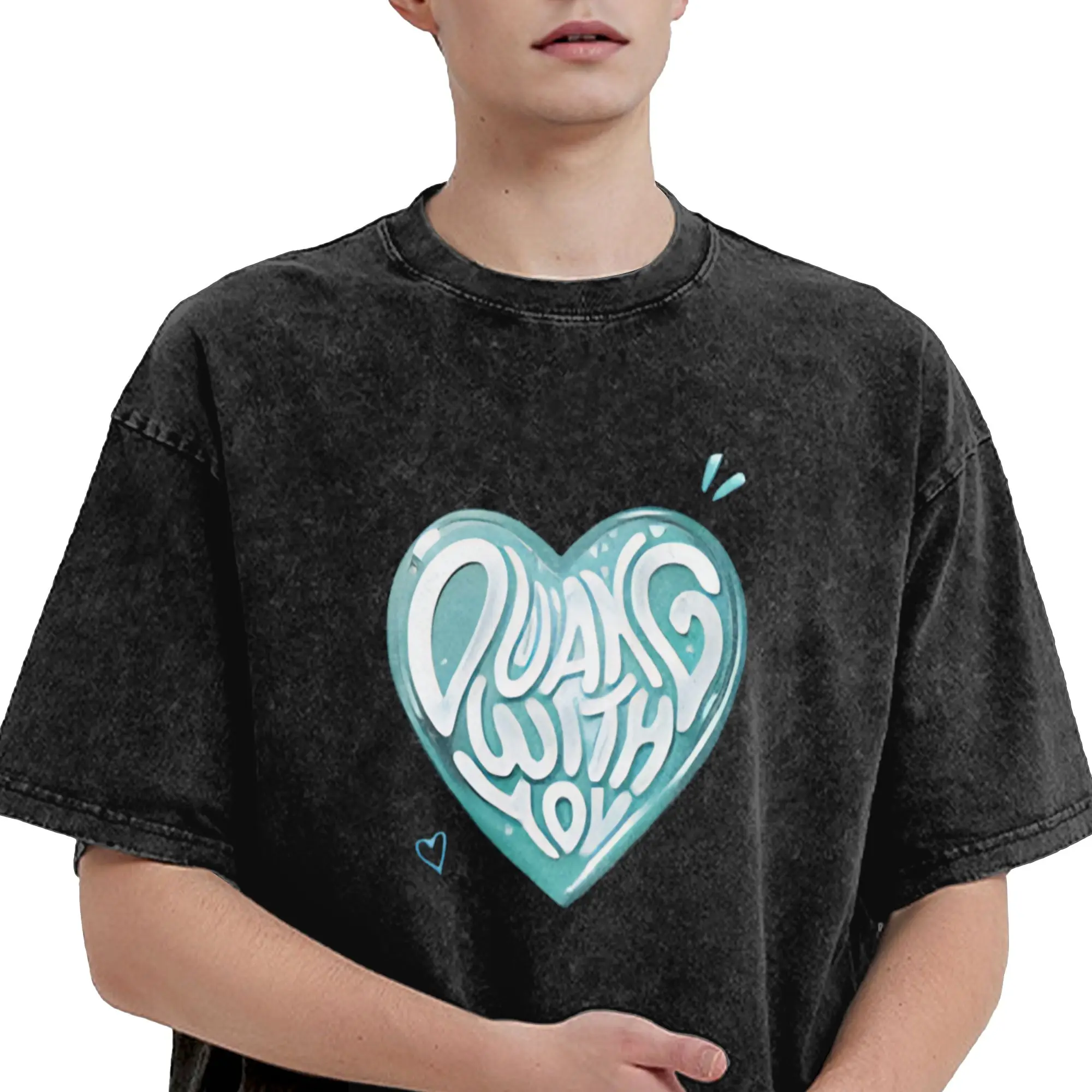 Thai BL Duang with You Men T Shirts Washed Porteetee Amazing Tees Short Sleeve Round Neck T-Shirt Cotton Gift Idea Clothing