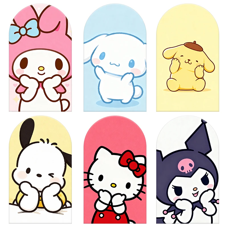 

Sanrio Characters Cheek-Resting Cute Theme Arch Backdrop Cover Adorable Festive Scene For Kids Birthday Baby Shower Photo Booth