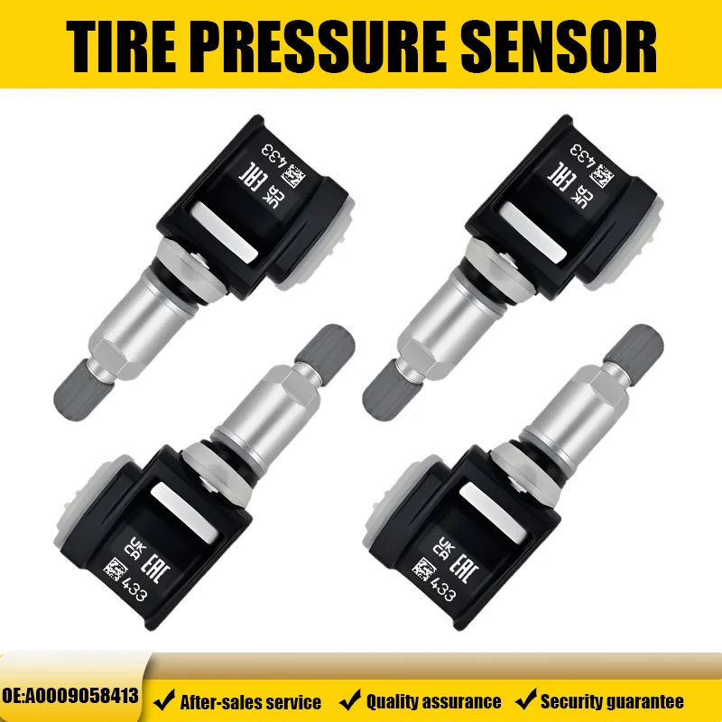 1/4 Stück Reifendrucksensor TPMS A0009058413 für Mercedes-Benz W214 W206 X294 A236 W223, kompatibel mit A0009055419