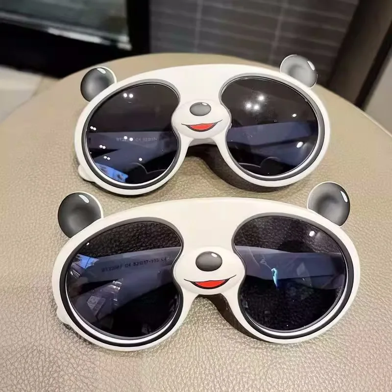 Funny Panda Sunglasses Cute Cartoon Children's Sun Glasses For Boys Girls Silicone Outdoor UV400 Shades Protection Eyeglasses