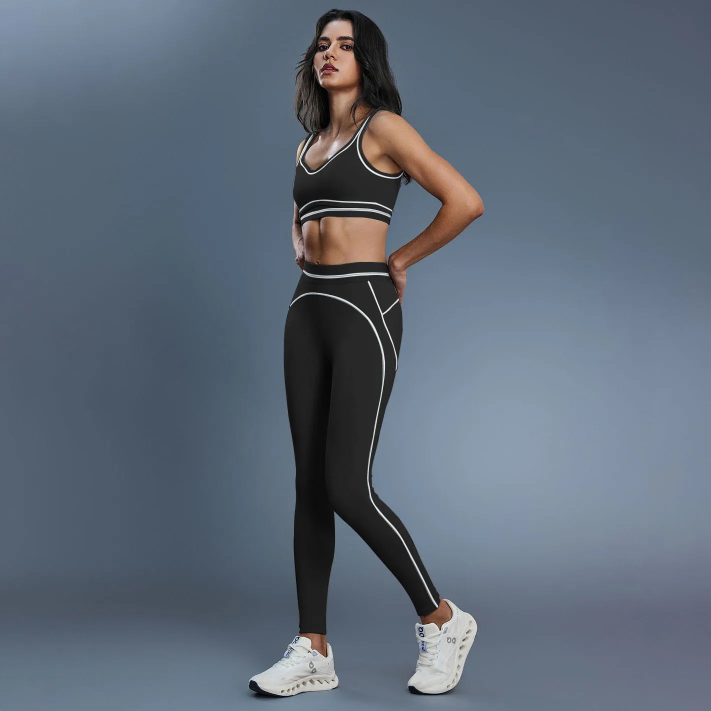 Women's Yoga Sports Tank Top & Leggings Set, Moisture Wicking, Color Block, Slim Fit & Butt Lifting Activewear Set