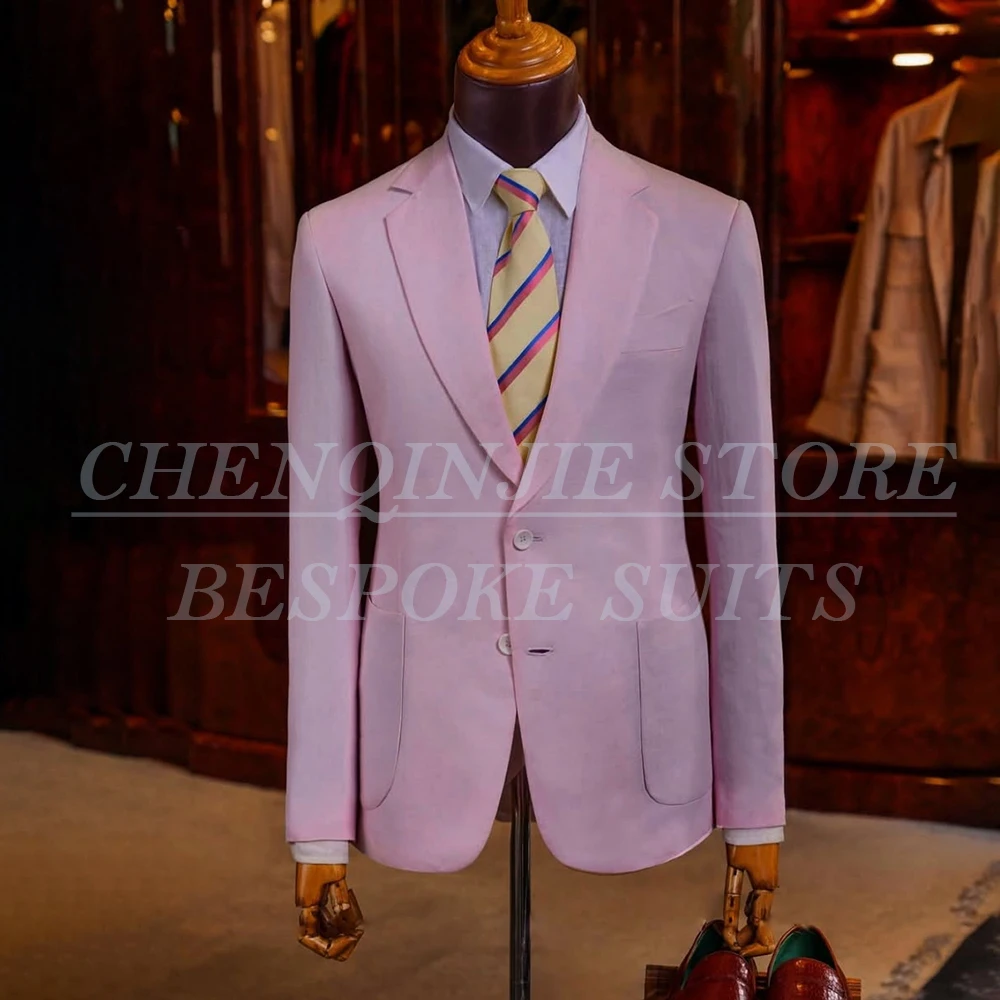 

Роскошные свадебные мужские костюмы, шикарные однобортные однобортные костюмы для жениха с лацканами, приталенный комплект из двух предметов, куртка, брюки, одежда, блейзер