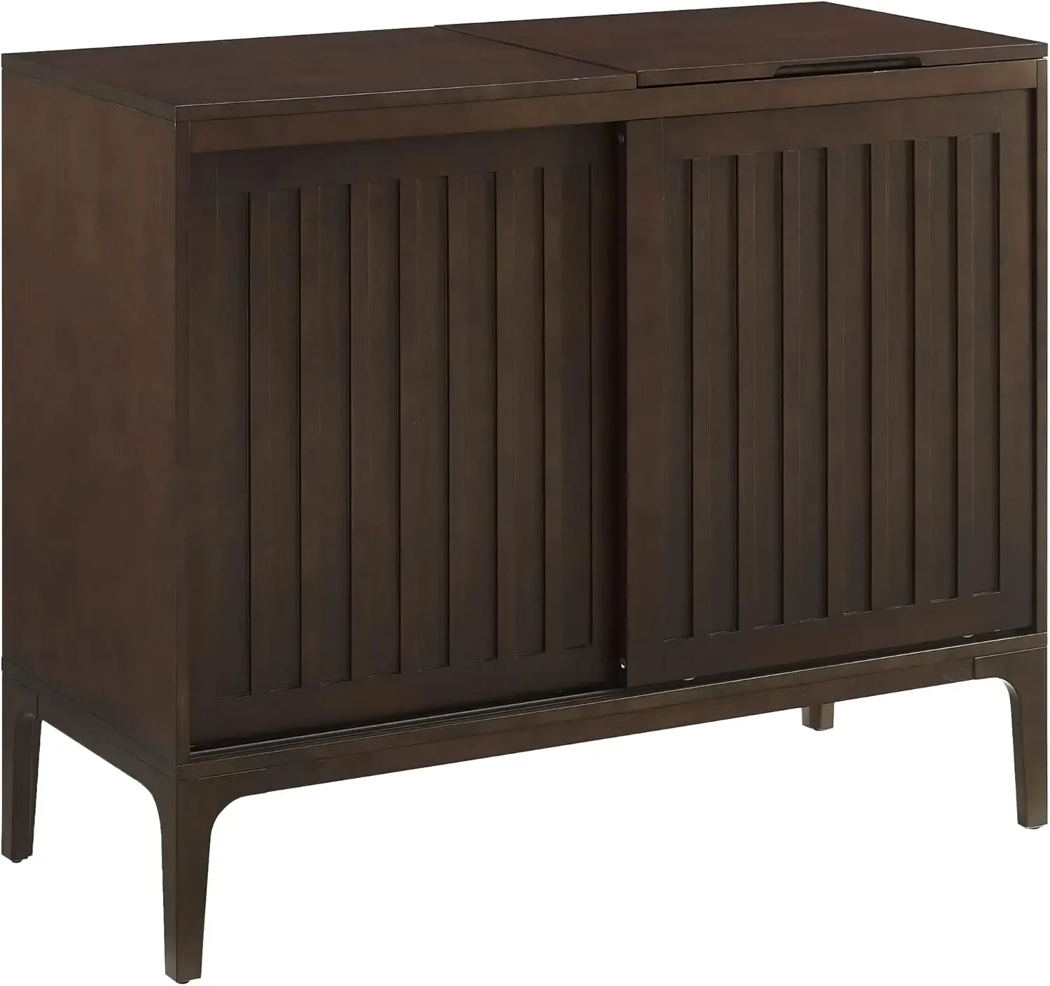 e Asher Record Storage Media Console, Dark Brown