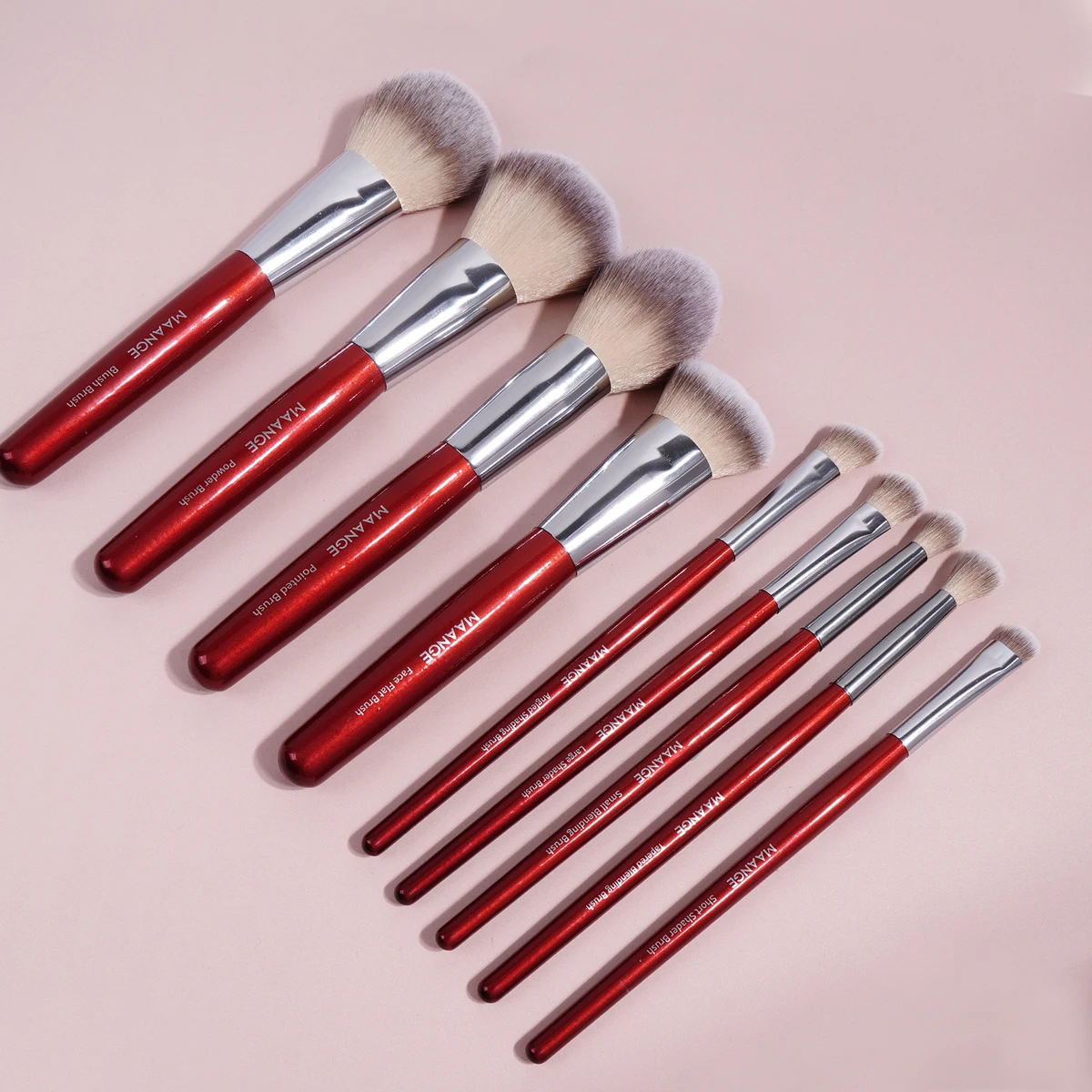 MAANGE 9PCS Makeup Brush Set Pro Foundation Concealer Eyeshadow Blush Brush Blending Soft Dense Hair Cosmetic Beauty Tools