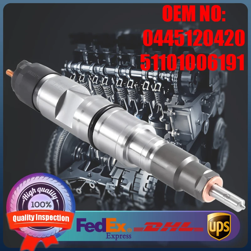 Nowy wtryskiwacz paliwa Common Rail 0445120420 0986435660 51101006191 Pasuje do silnika diesla ciężarówki MAN TGS TGX