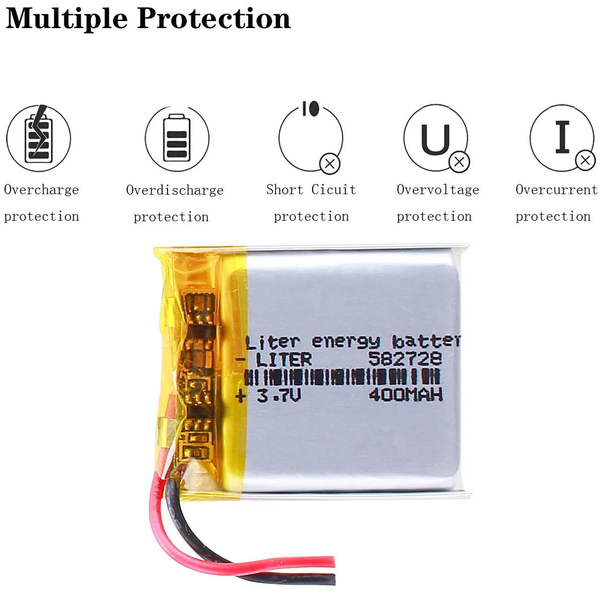 582728 3.7V 400mAh Rechargeable li-Polymer Li-ion Battery For Q50 G700S K92 G36 Y3 Children\'s smart watches mp3 582828 602828
