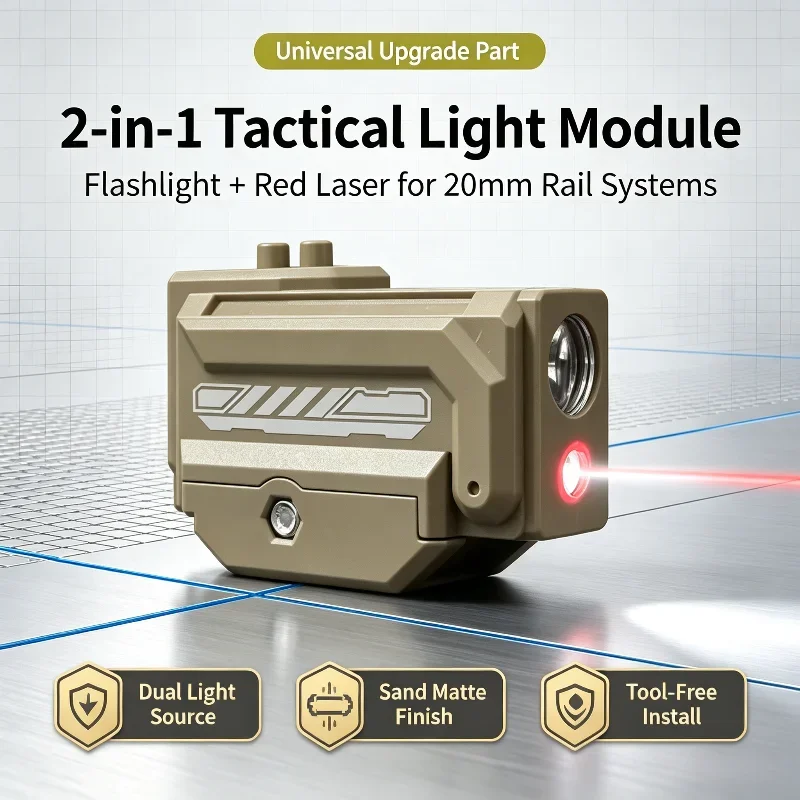Hobby Leisure Practice Mini Rail Flashlight White Illumination Red Laser Quick Install 20mm Rail Model Light
