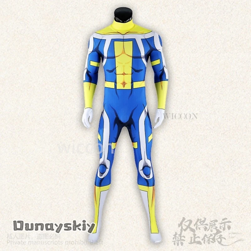 Костюм для косплея Immortal Anime Invincibleee, синий, желтый комбинезон, боди, сексуальная униформа, боевой костюм героя, униформа для девочек