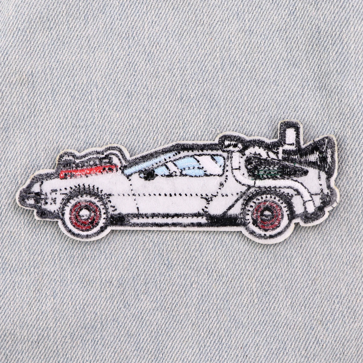 Back to Future Patches On Clothes Cartoon Car Embroidered Patches Creative Movie Badges Iron On Patch DIY Clothing Accessories