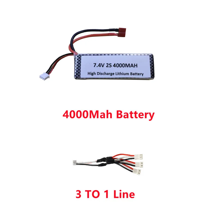 124007 10024 1:12 Brushless High Speed 80KM/H Shock Absorotion Remote Control RC Car Spare Parts 7.4V 2000Mah 4000Mah Battery