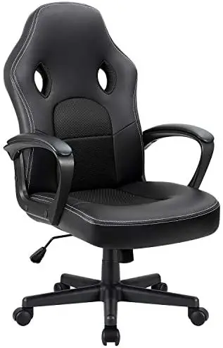 

Office Chair Desk Chair Leather Gaming Chair Computer Chair Racing Style Ergonomic Adjustable Swivel Task Chair with Lumbar Supp