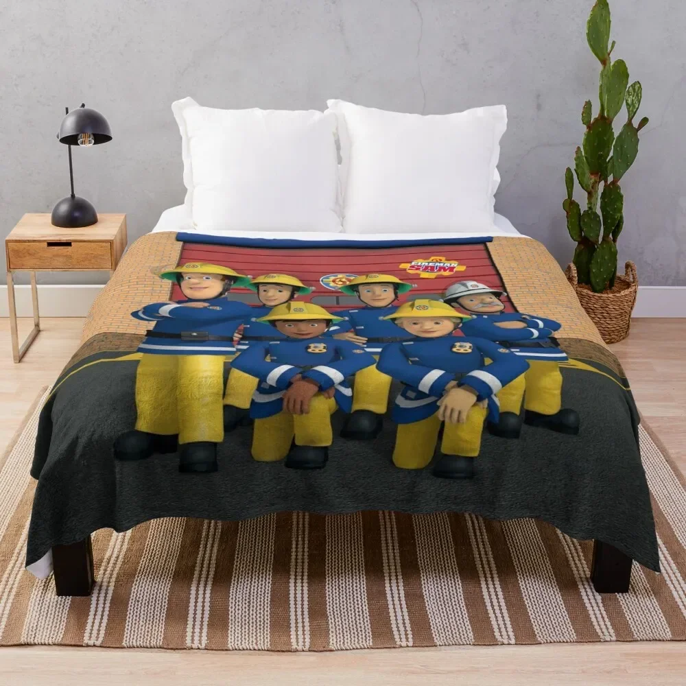 

Fireman Sam Company Throw Blanket For Sofa Thin bed plaid Flannel Fabric Blankets