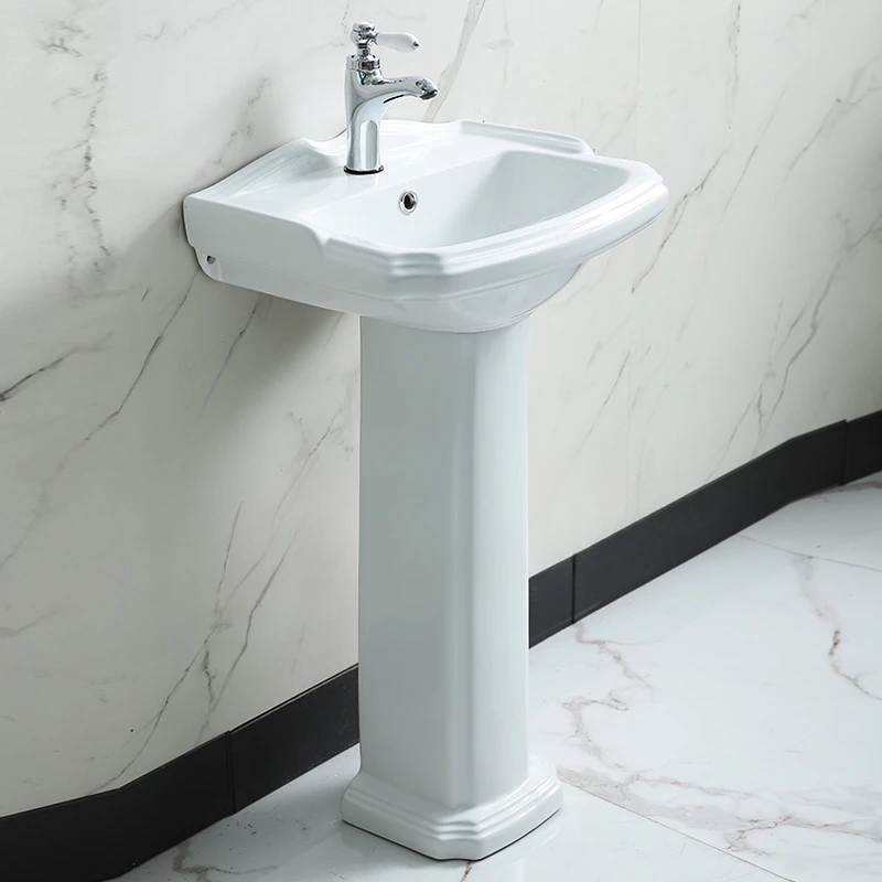 

Retro style ceramic pillar washbasin small unit