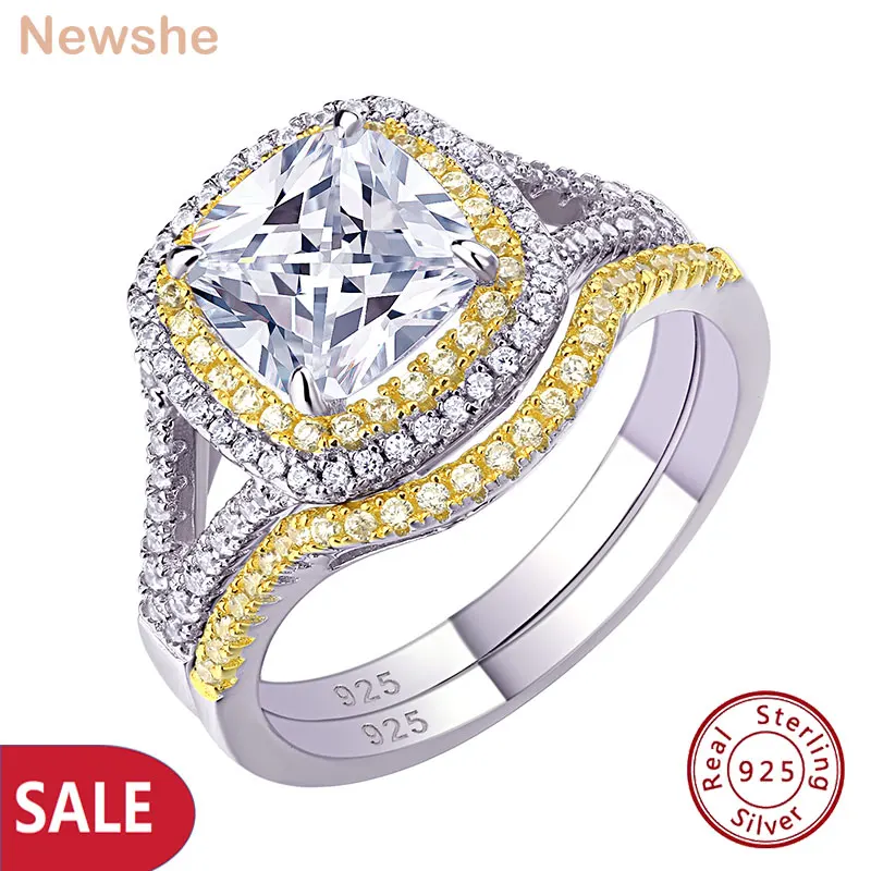 925 Silver Engagement Ring with Halo