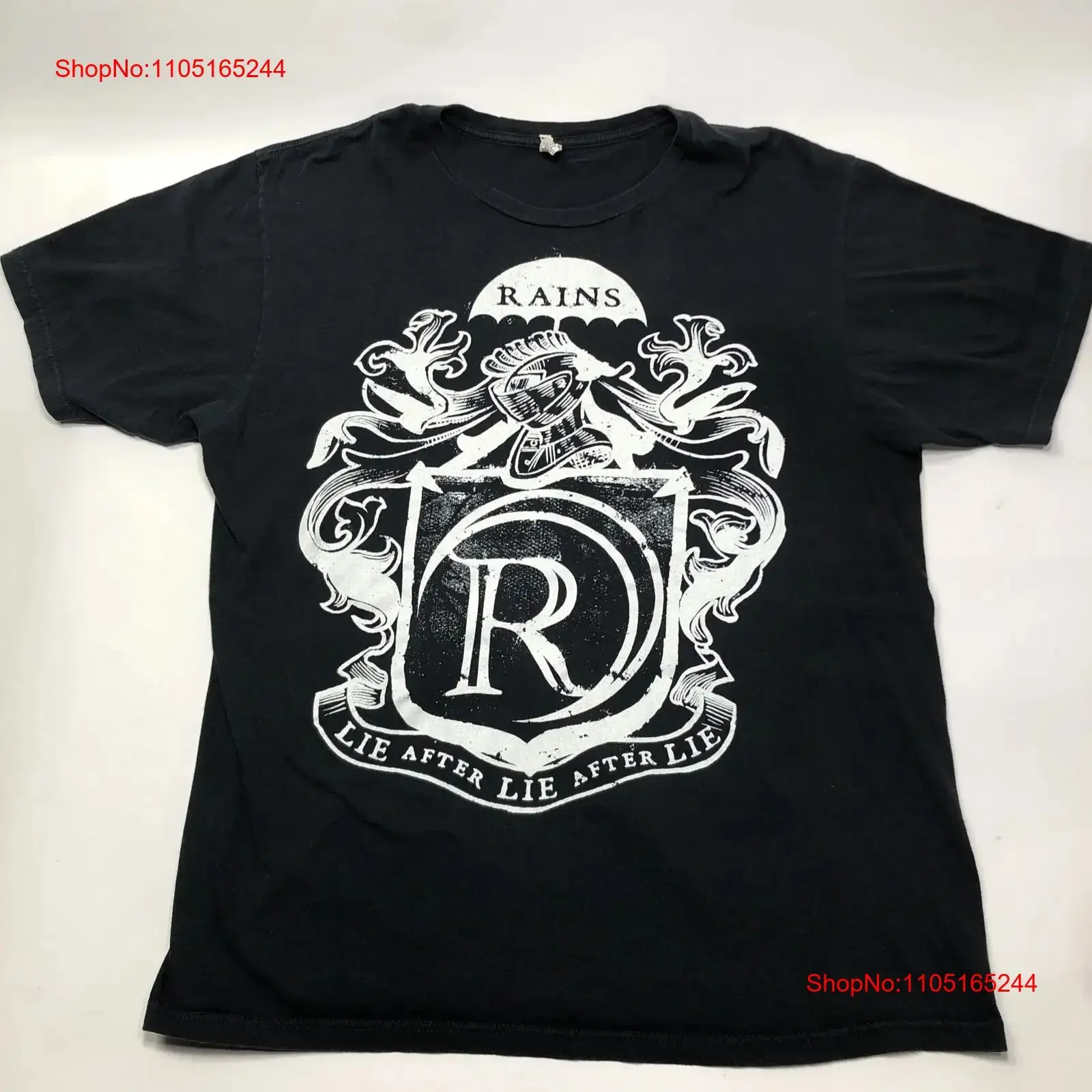 المطر الفرقة الاستلقاء بعد أنا Fuc ing أكرهك شعار مزدوج الوجهين XL الأسود تي شيرت خمر غسلها للجنسين أعلى للارتداء اليومي لينة #1