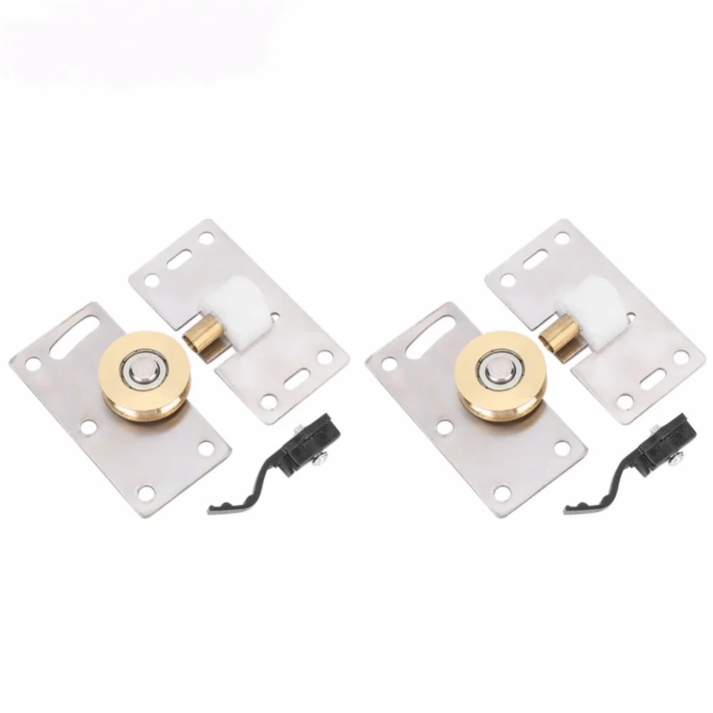 2pcs Quiet Stainless Steel Sliding Door Roller Smooth 30mm Wheel Diameter Sliding Door Wheel Wardrobe Door Roller Bypass Door