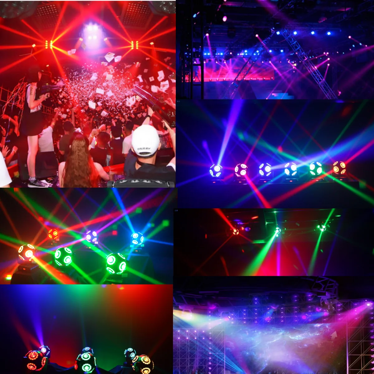 2 Stück LED Moving Head Football Light 8x15W RGBW 4in1 Mit Halo RGB 360 ° Unendlich Rotierender Strahl-Stroboskop DJ Bar DMX512 Bühneneffekt – Detail 8