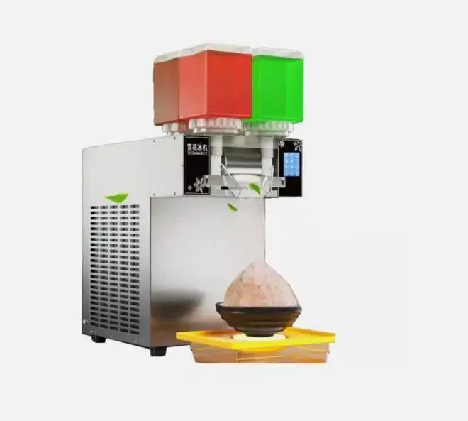 Touch Screen Commercial Snowflake Machine Snow Cone Ice Shaver Machine 120KG/24H