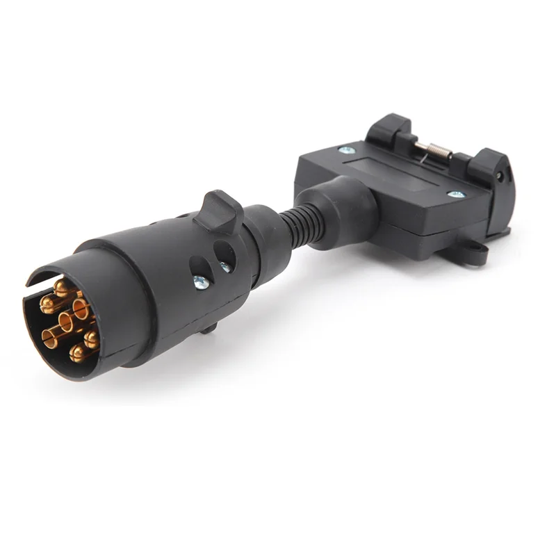 

A26F-адаптер прицепа для каравана, лодки, 7-контактный круглый штекер на 7-контактная плоская розетка, водонепроницаемая