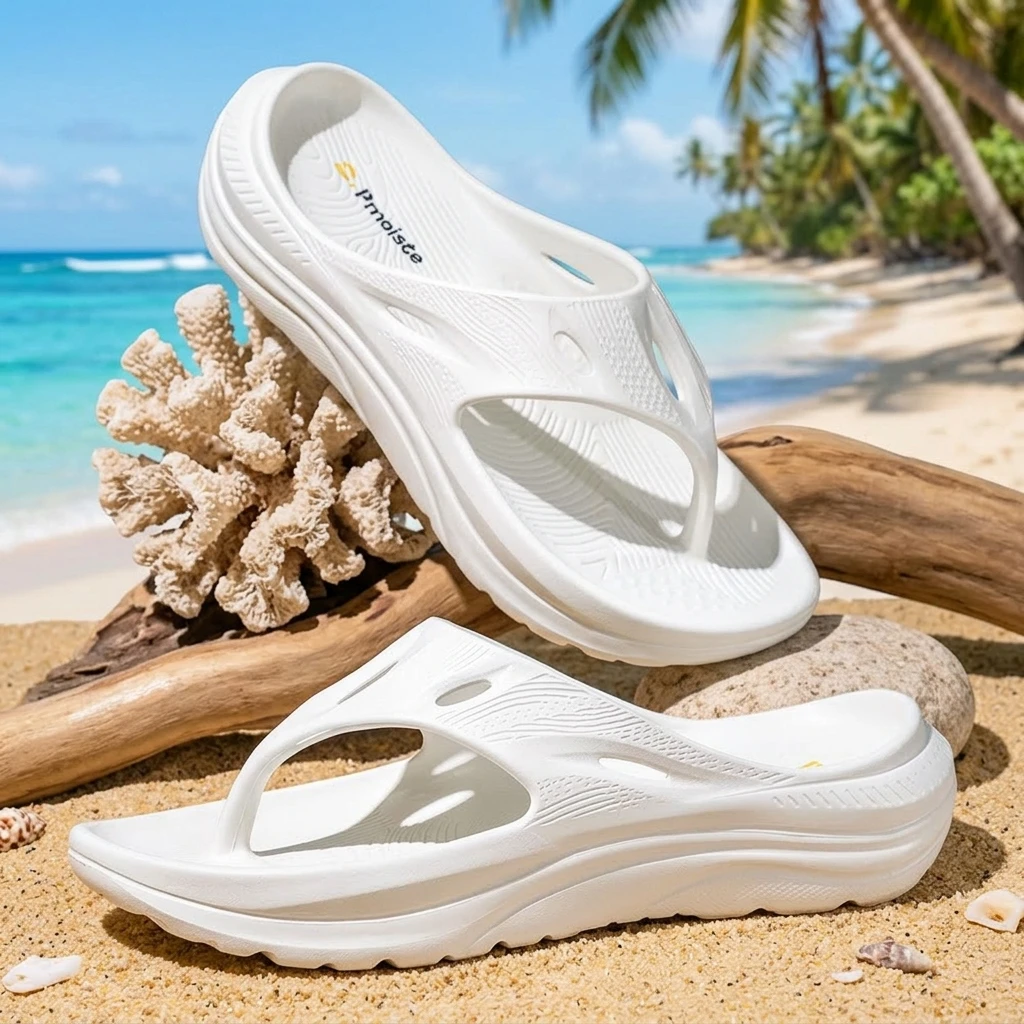 

Men's Platform Flip Flops EVA Sole Casual Hollow Arch Support Non slip Breathable Outdoor Beach Shoes