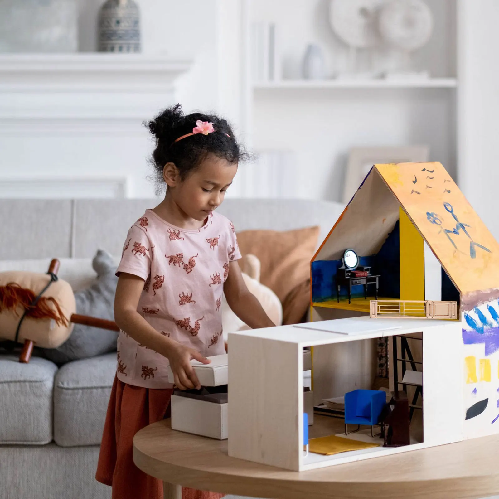 10個のミニチュア木製仕切り、中国風の手彫り、妖精の庭、ドールハウスの家具、クリエイティブなDIYプロジェクト用