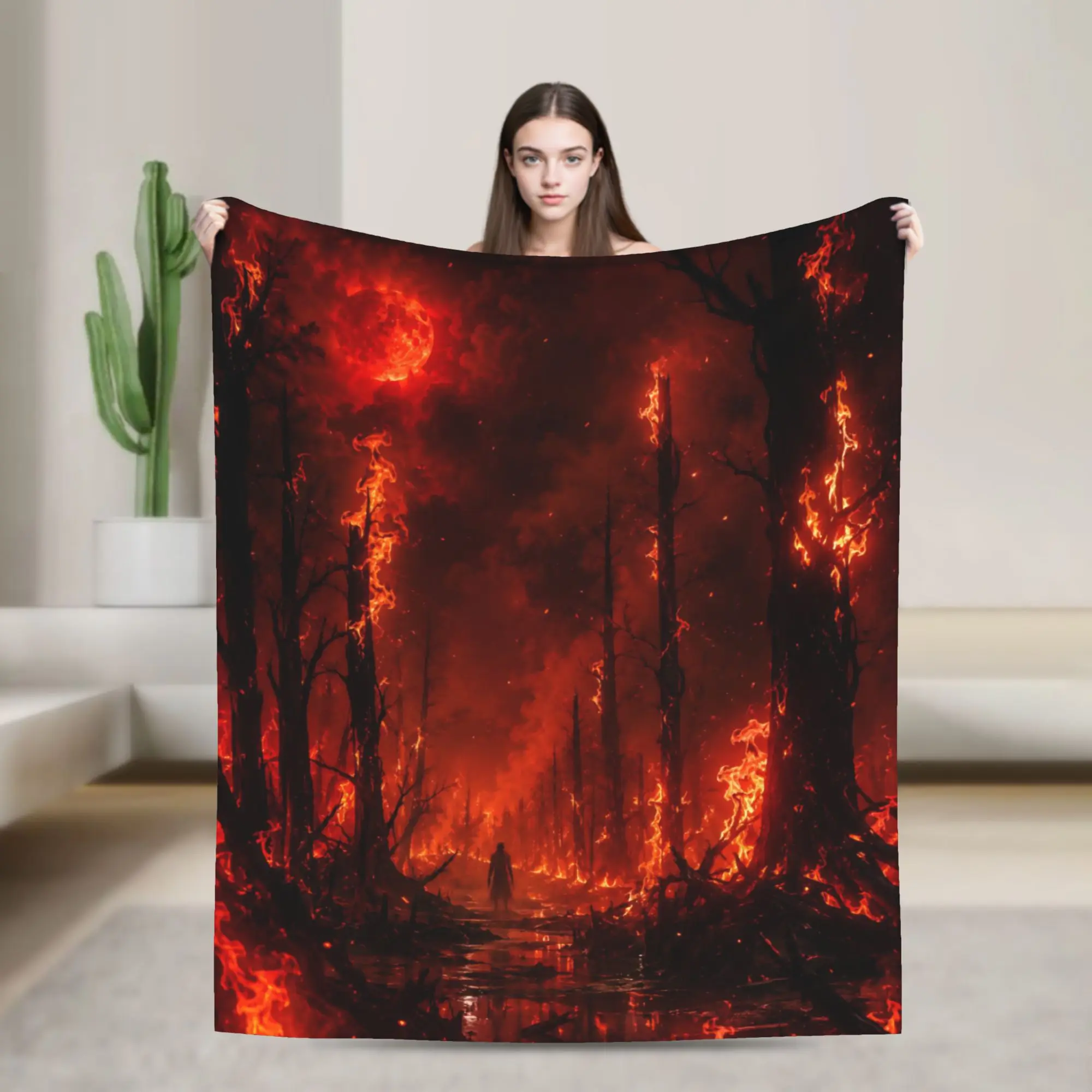 Super Soft Evil Dead Burn Throw Blanket Premium Flannel Fleece Lightweight  Bed Blanket Cozy Warm Bedspread All Season Use