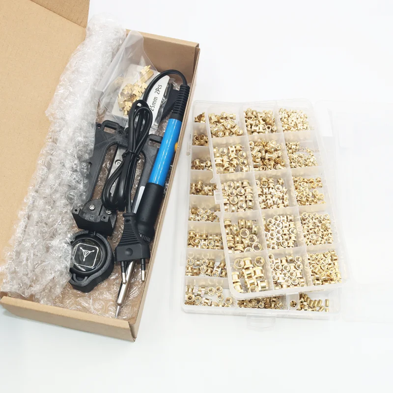 M2 M3 M4 M5 M6 M8 Heat Set Insert Tool Soldering Iron Tip 3D Printer Plastic Thread Brass Insert Nut Embedded Insertion Tool Kit