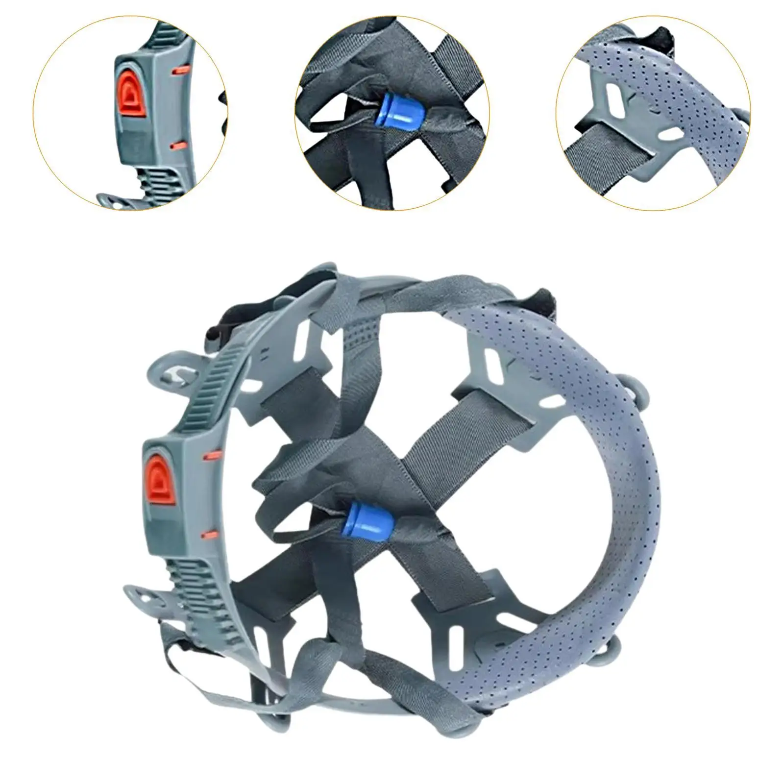 Bump Cap Insert Anti Slip Hard Hat Liner Ratchet Suspension Replacement for Round Safety Helmets Shock Absorbing Breathable Easy