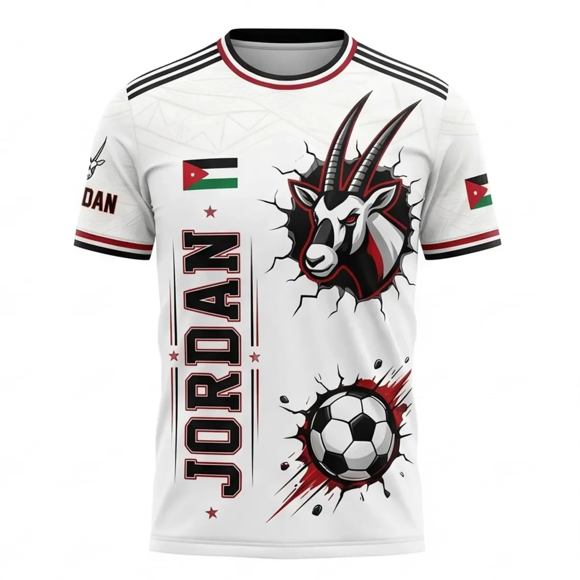 Jordan Soccer T Shirt Personalized Name Number Country Fan Gift，Short Sleeve Summer Unisex T-shirt