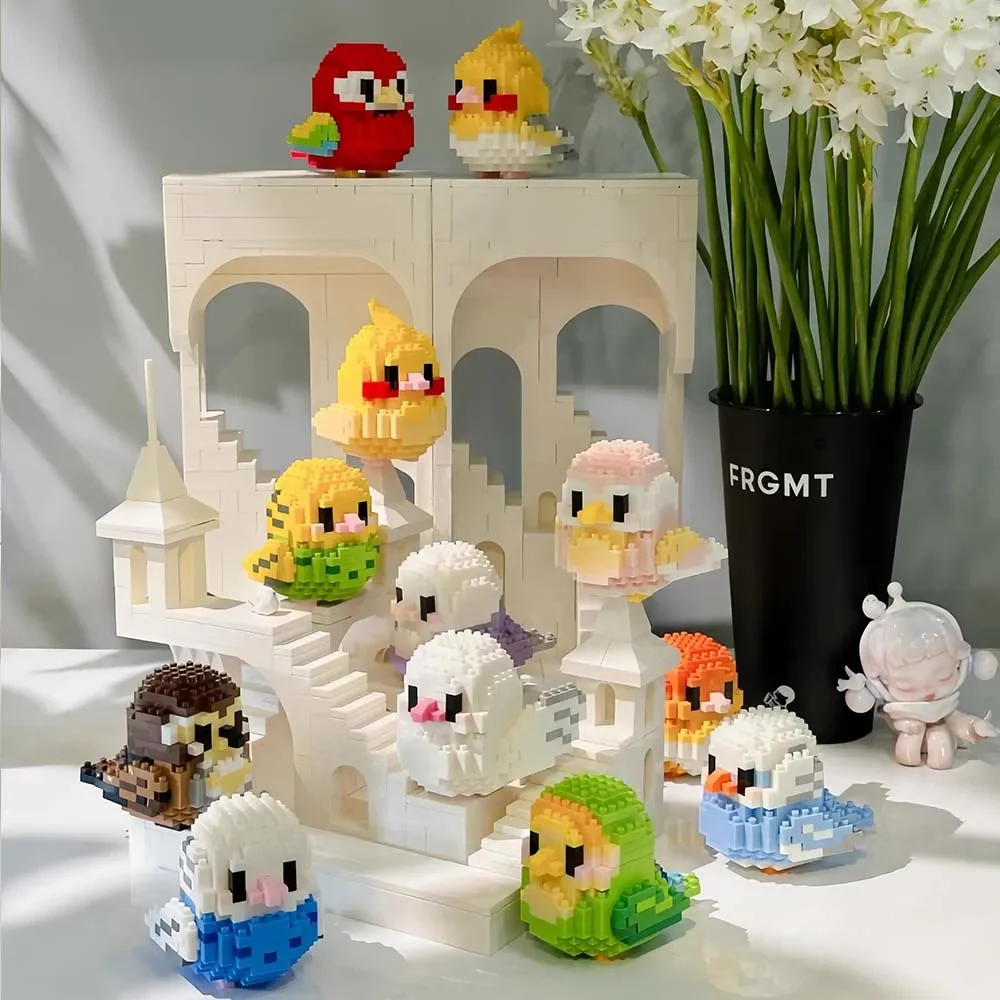 Moe Bird série blocs de construction jouets assemblage, ornements de table, jouets éducatifs pour enfants, adaptés aux garçons et aux filles noël