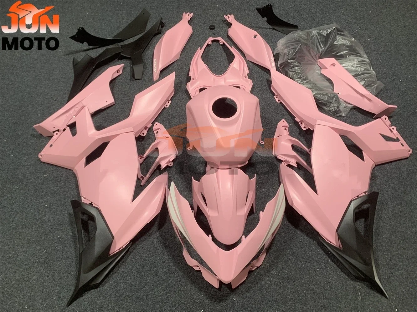JUN New color Motorcycle Fairing kit for Ninja 400 18 19 21 22 23 24 EX400 ZX400 2018 2019 2020 2021 2022 2023 2024 Fairing pink