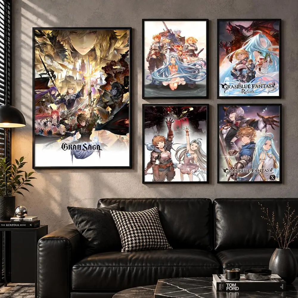 Game-Digital-Character-Interactive-Characterart Granblue Fantasy Poster Aesthetic Unframed Wall Prints for Bedroom & Living Room