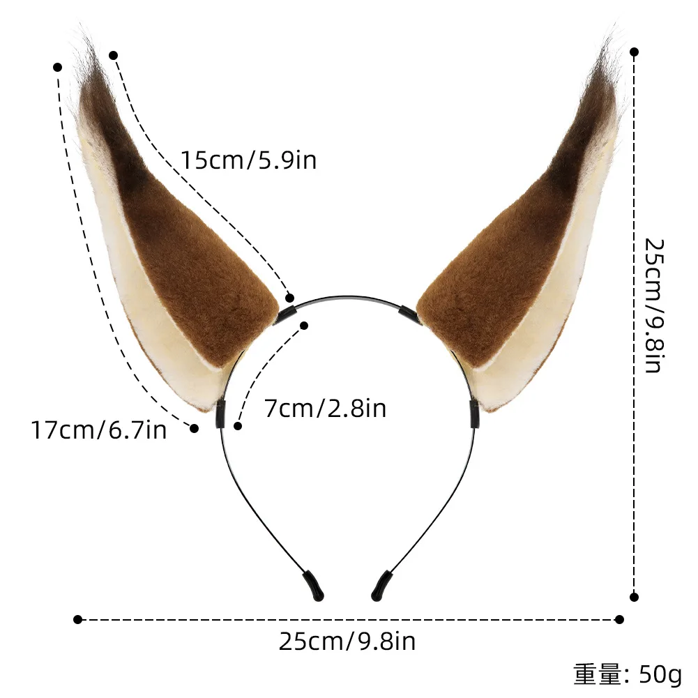 Brązowe Uszy Wiewiórki Pluszowa Obręcz do Włosów Dziewczęce Akcesoria do Kostiumu Cosplay Halloween Party Przebranie Rekwizyty Comic Con Role Play Nakrycie Głowy
