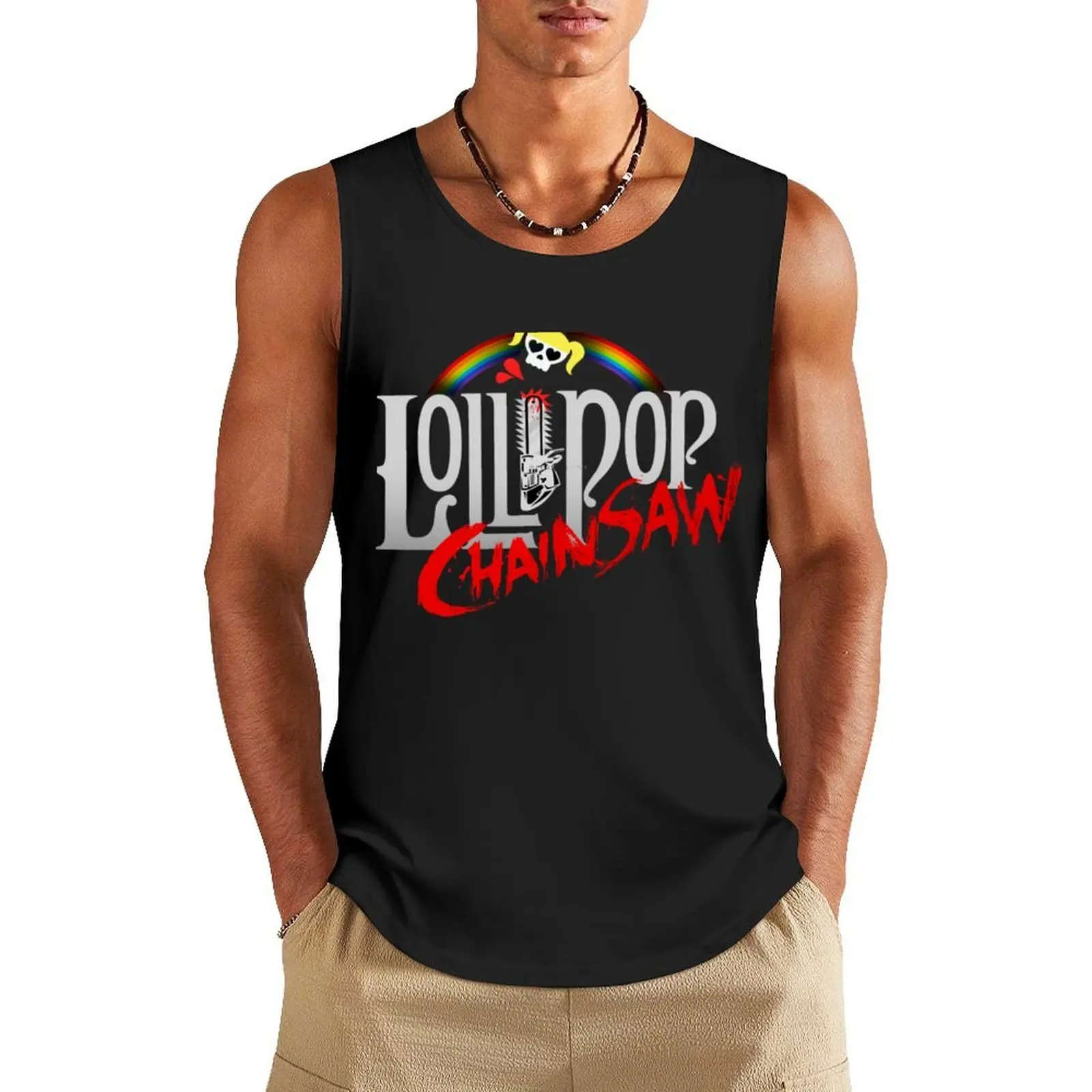 

Lollipop Chainsaw Tank Top Gym t-shirt man sexy clothes men Short sleeve Men's gym articles