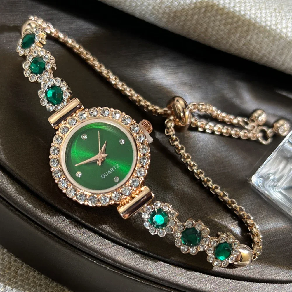 Fashion Rhinestone Women Watches Diamond Flowers Bracelet Ladies Quartz Wristwatch