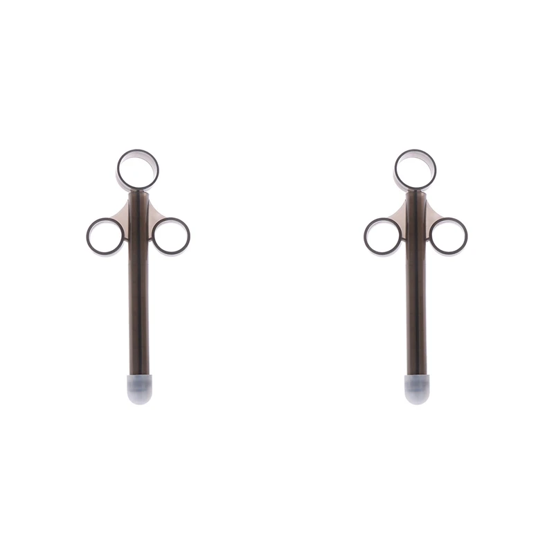 2X الشخصية الشرج زيوت التشحيم التشحيم قاذفة مطلق النار حاقن قضيب حقنة كبيرة سوداء