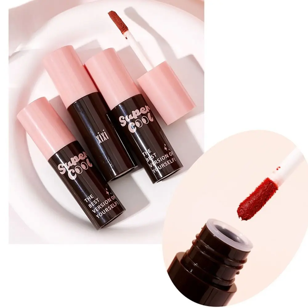 Multi-purpose Long Lasting Velvet Matte Lip Glazes Waterproof No Fadeing Lip Gloss Non Stick Cup Sweatproof Matte Lipstick Girl