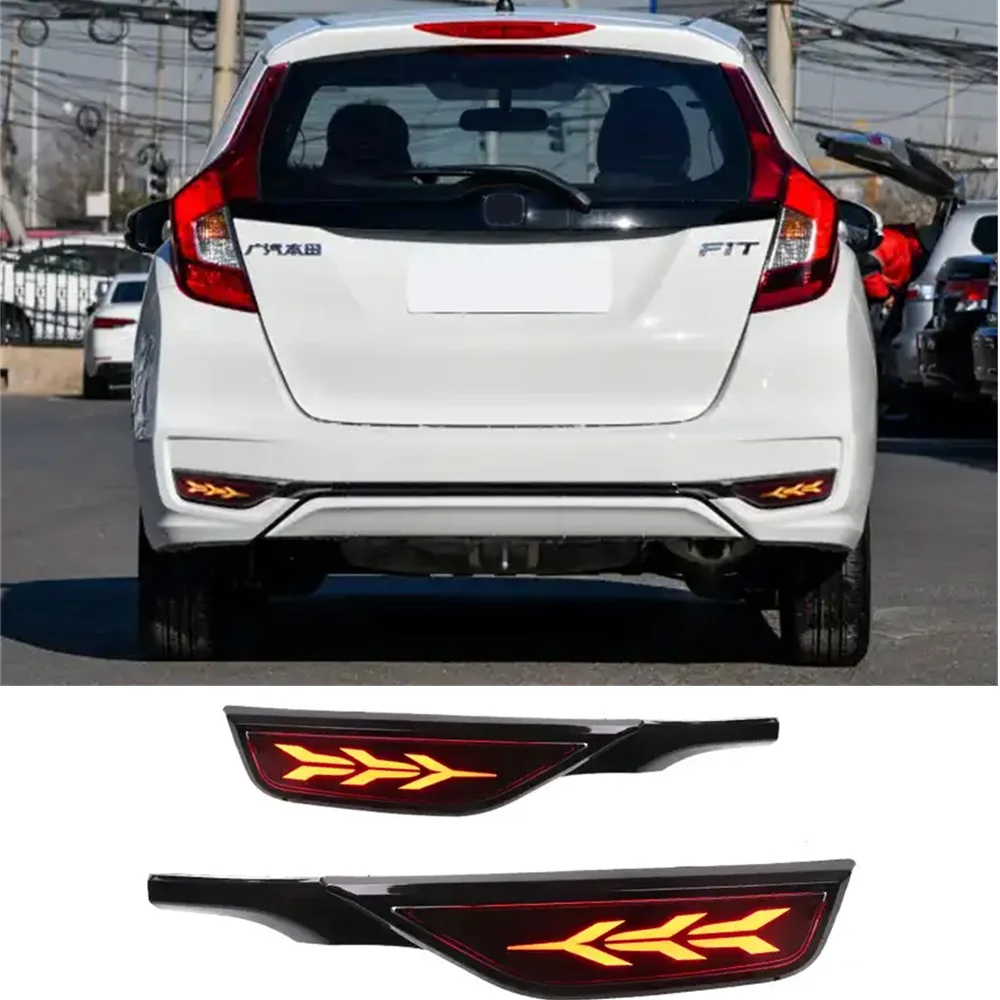 For Honda Fit/Jazz 2017 2018 2019 Reflector Multi-functions Rear Tail Light LED Rear Bumper Light Auto Brake Light