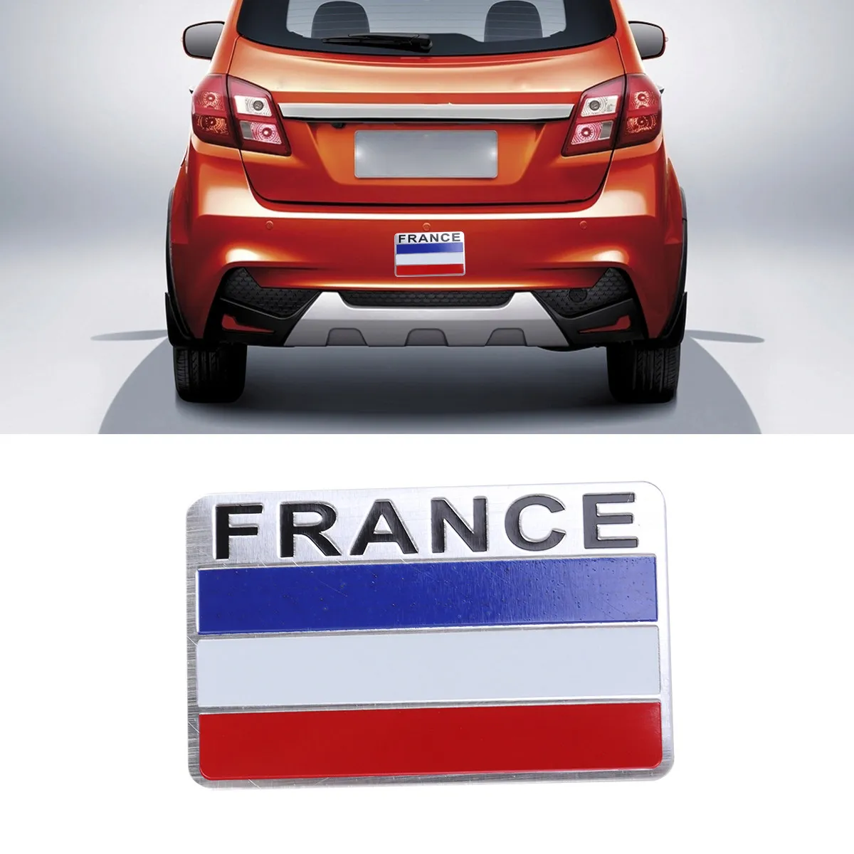 

France Car Sticker Rectangular National Flag Emblem Bumper Decor For Vehicle Motorcycle Metal Surface Auto Decoration Car