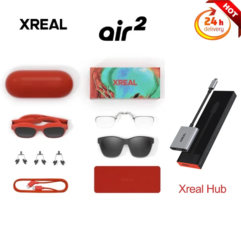 XREAL-Air 2 Óculos Nreal Smart AR HD, Tela Micro-OLED, Cinema Privado, Vista Portátil, VS Rokid Max