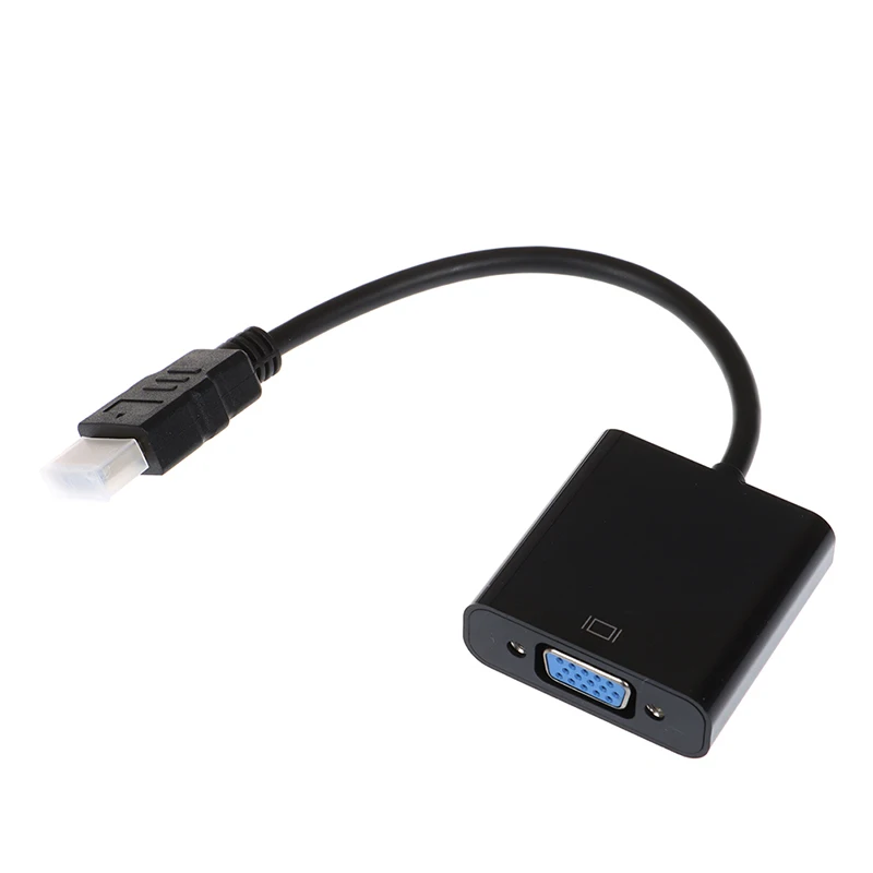 Black HDMI to VGA adapter cable Projector monitor HD converter cable