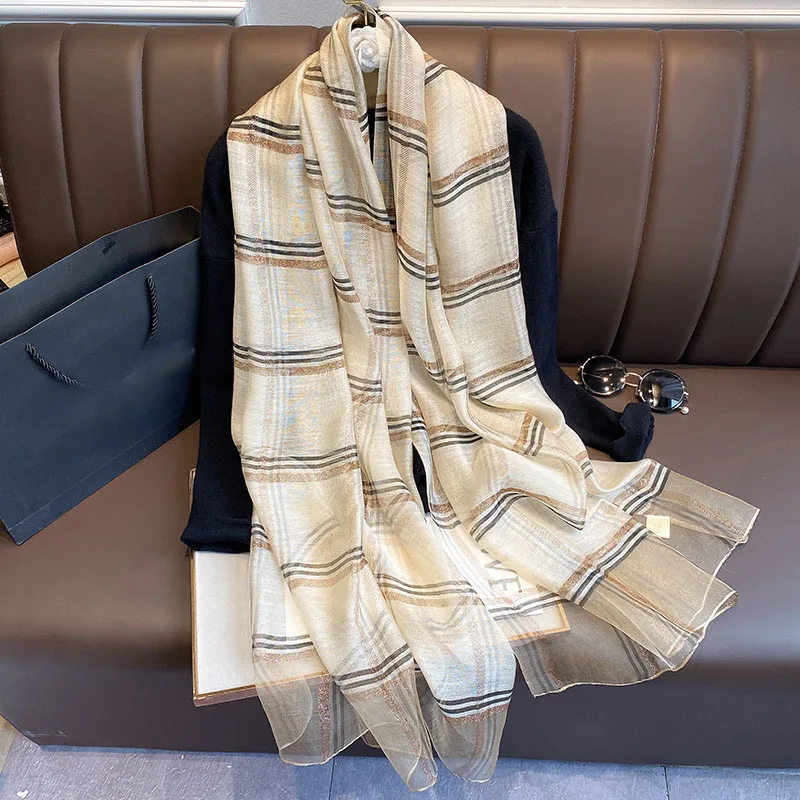 

Весенне-осенний шарф-хиджаб для мусульманок: мягкий, дышащий, с защитой от солнца, легкий, элегантный пляжный платок для женщин, бронзовые шарфы