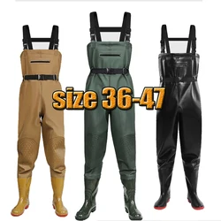Verdikking Half-body PVC Steltlopers Broek Antisliplaarzen Waterdicht Vissen Man Vrouwen Strand Camping Jacht Waden Vissen Jumpsuit