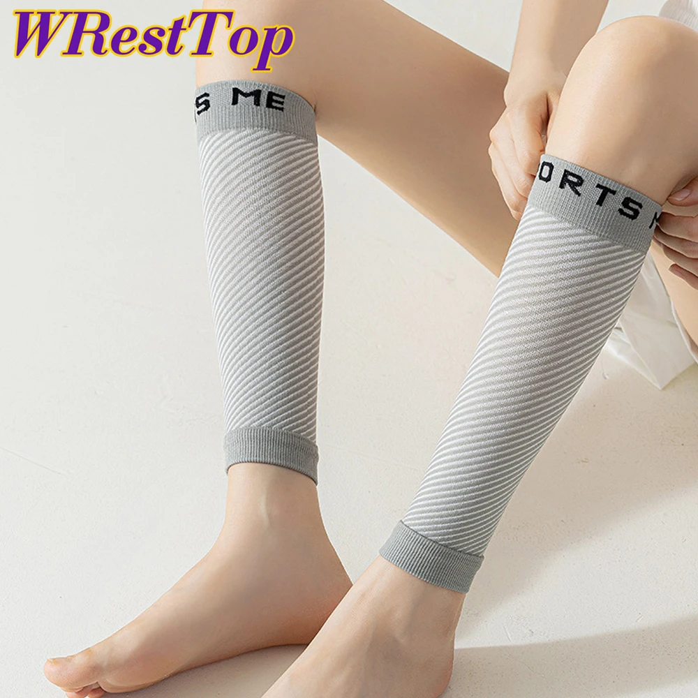 1Pair Men Women 23-32mmHg Calf Compression Sleeve, Footless Socks for Running, Cycling, Training, Football, Basketball, Travel