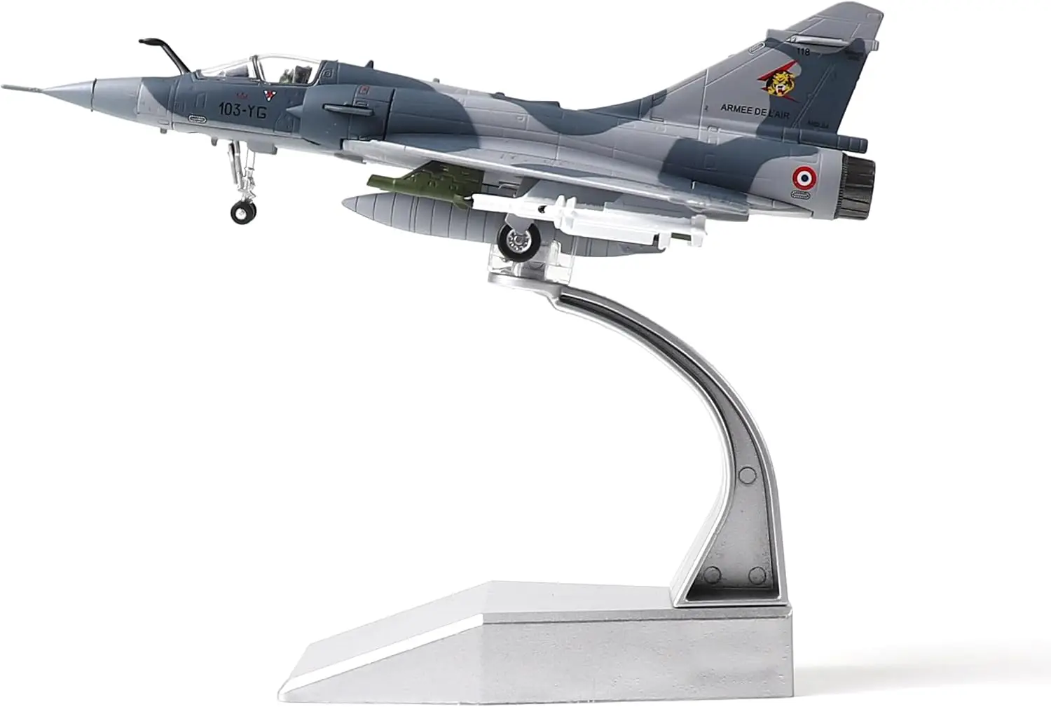NUOTIE Dassault Mirage 2000 1/100 Metal Airplane Model French Air Force with Stand Fighter Diecast Alloy Airplane Model