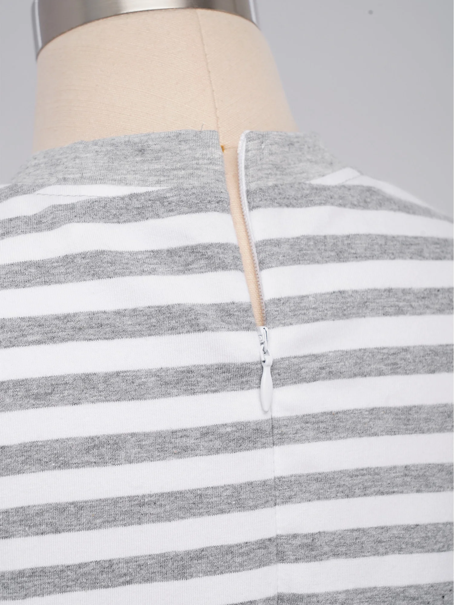 ملابس أطفال بنين بنات ذات احتياجات خاصة، ملابس قطنية ناعمة بأكمام قصيرة وطول الفخذ ومضادة للشريط وسحاب مخطط #5