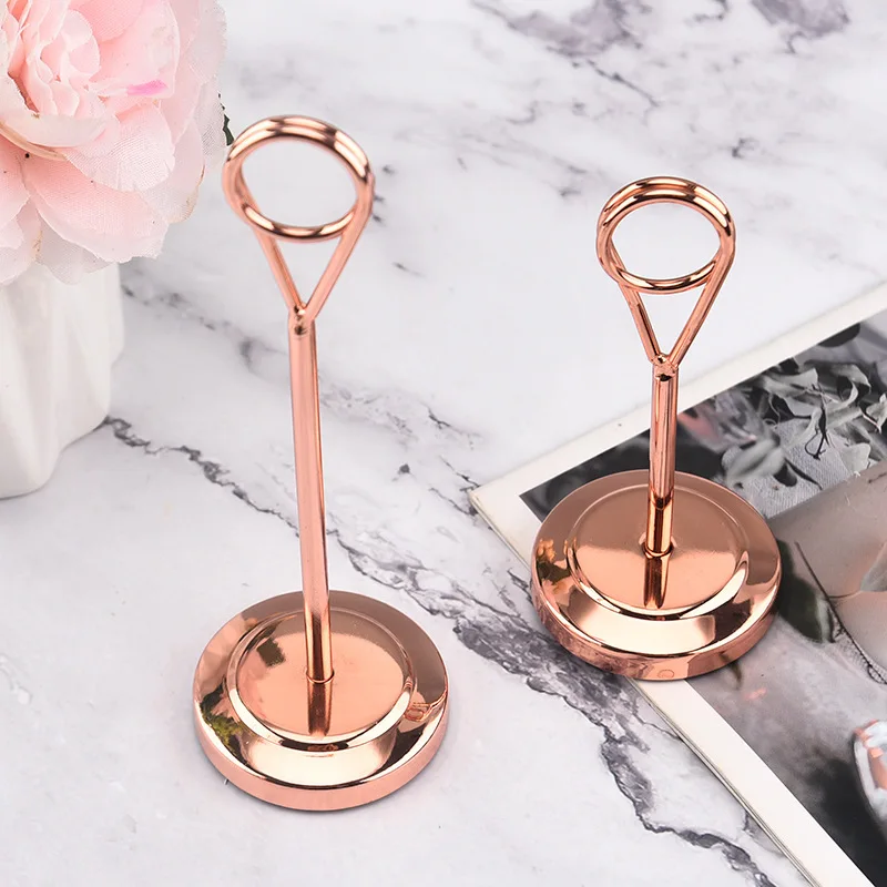 Stainless Steel Restaurant Menu Name Card Sign Holder Stand Wedding Photo Picture Paper Clip Table Number Place Card Holder