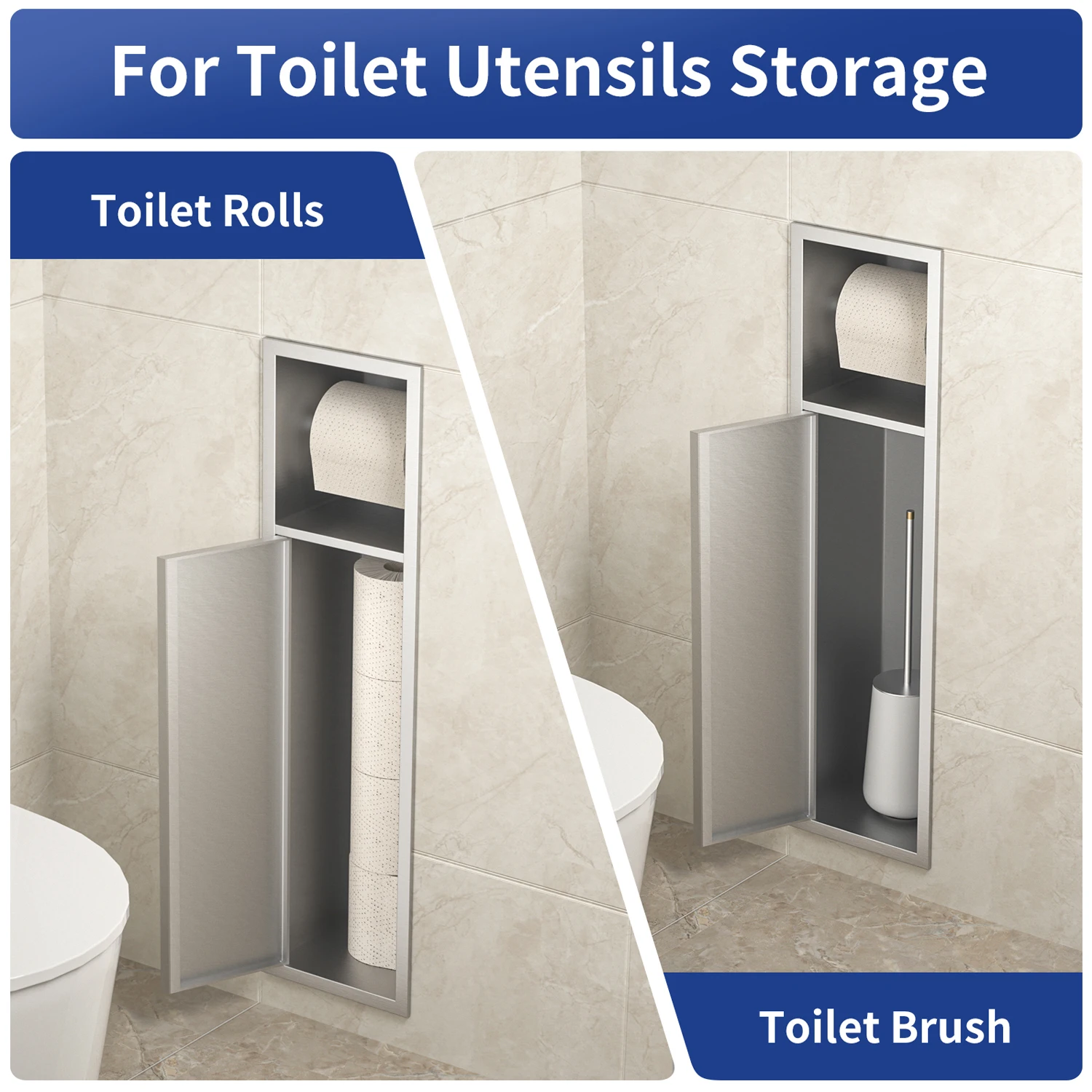 OEM Recessed Installation Bathroom Paper Holder Brushed Stainless Steel with High Repurchase Rates