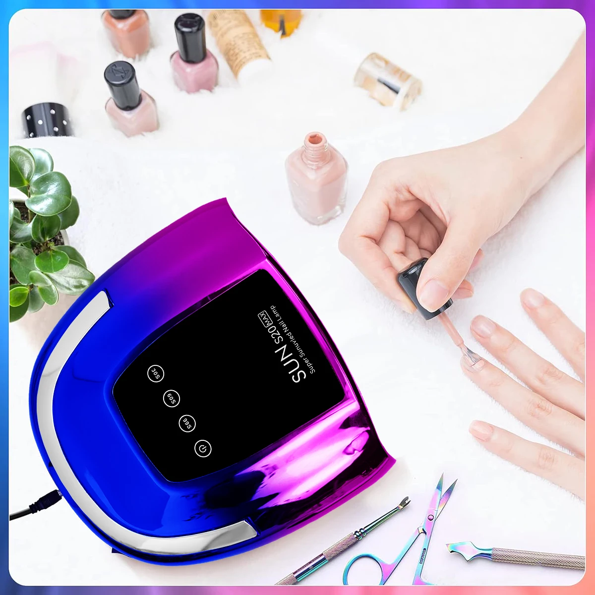 Secador de lámpara de uñas UV profesional, lámpara de curado de esmalte de uñas recargable inalámbrica de 42LED para secar toda la herramienta de manicura de esmalte de uñas en Gel