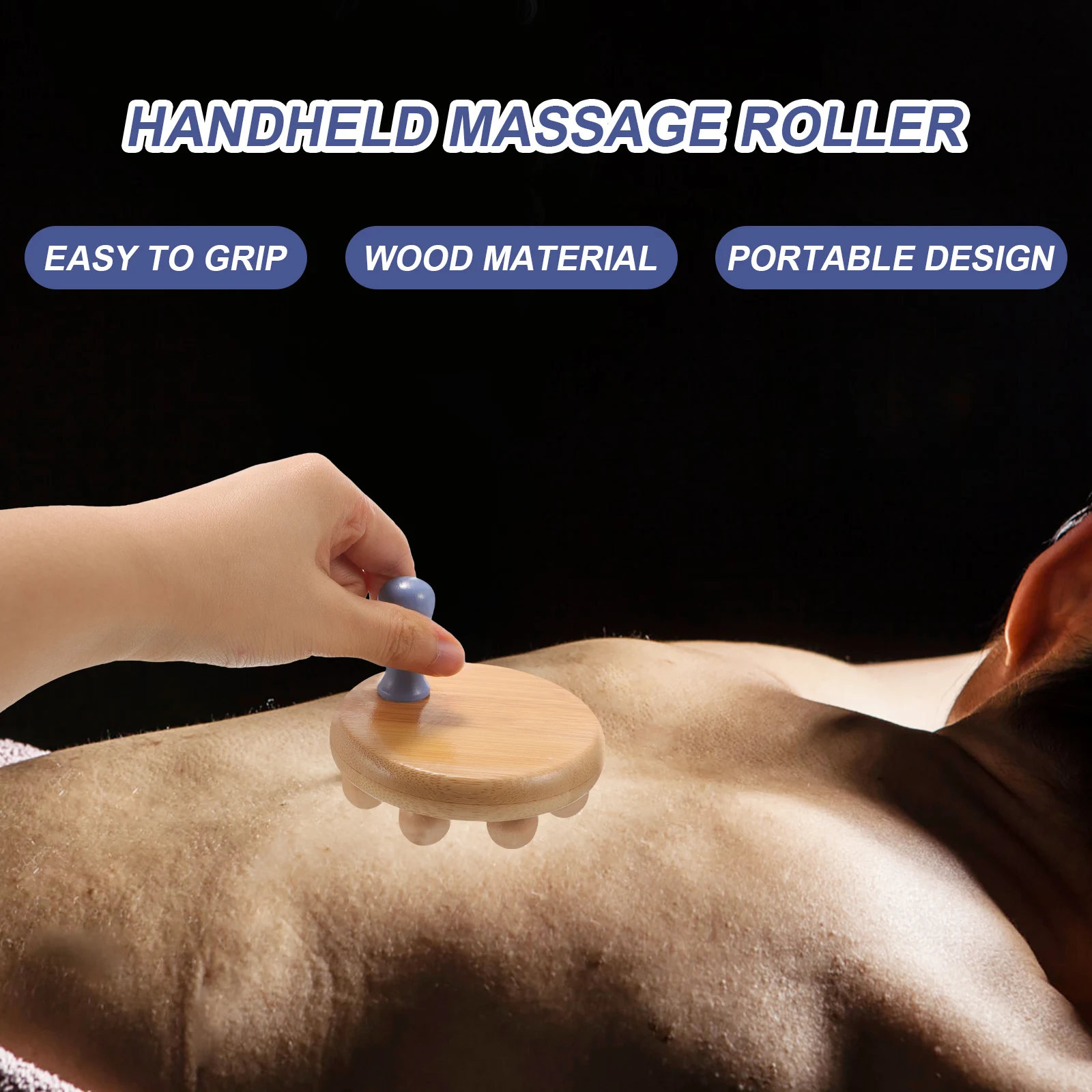

Portable Handheld Wooden Massage For Body Acupressure Relief Durable Wood Massager Wear-Resistant Surface Muscle Relaxation Tool